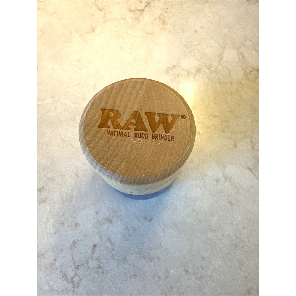 RAW Natural Wood Grinder x GR8TR 3pc BLUE GLASS 65mm Fine Grinder